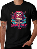 Game Over Pirate Skull Graphic Tee - Black