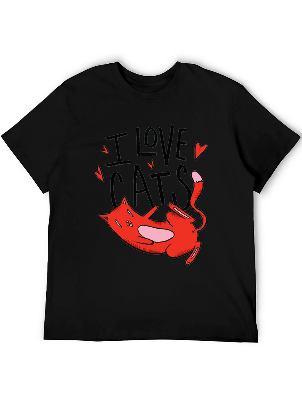 I Love Cats Graphic Tee - Black
