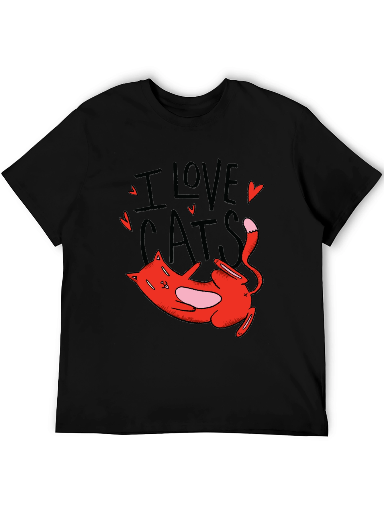I Love Cats Graphic Tee - Black