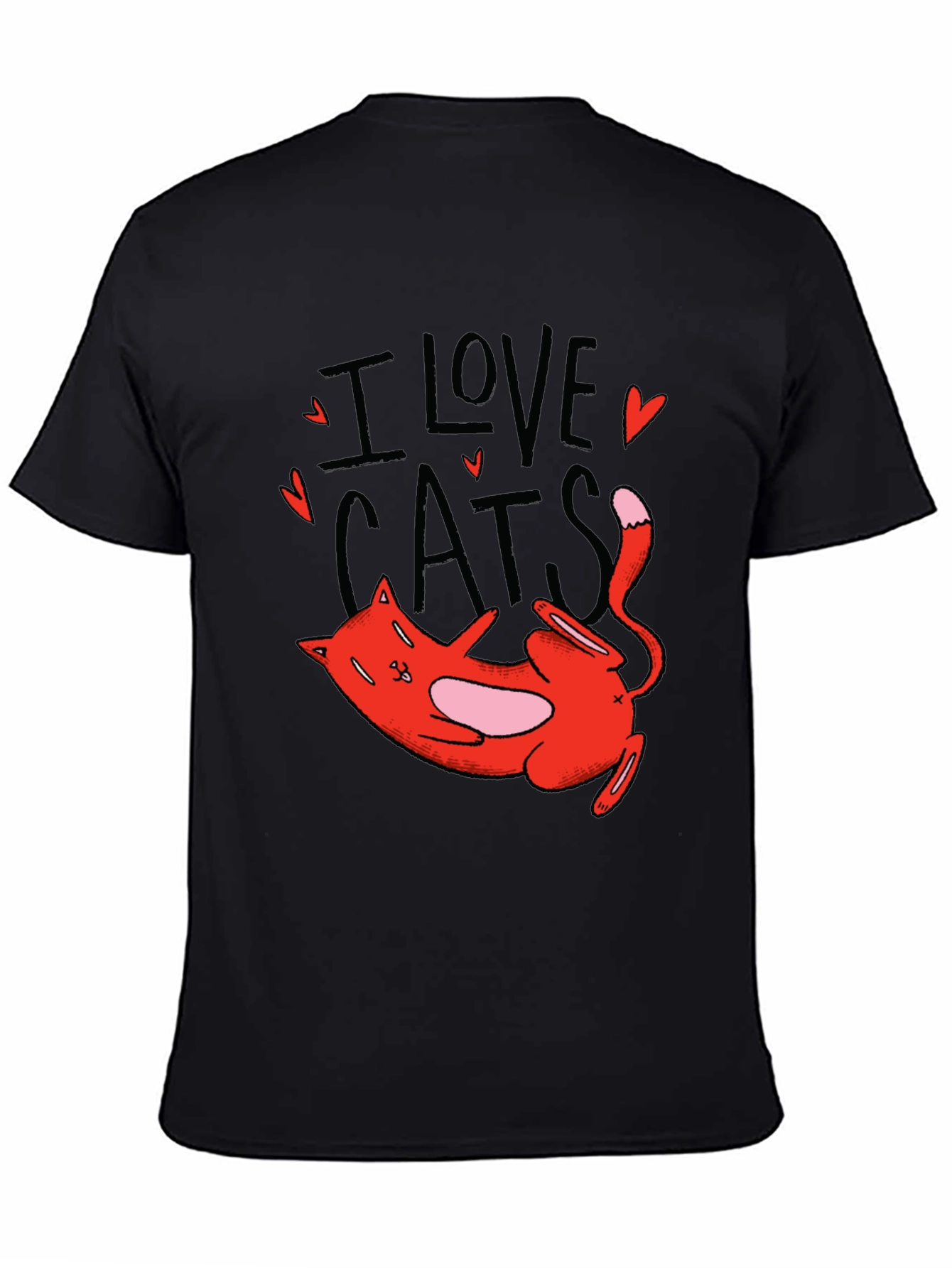 I Love Cats Graphic Tee - Black