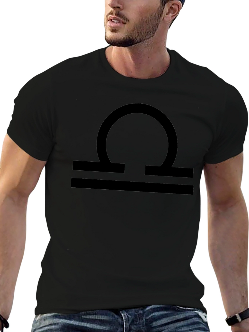 Libra Zodiac Sign Black Graphic Tee