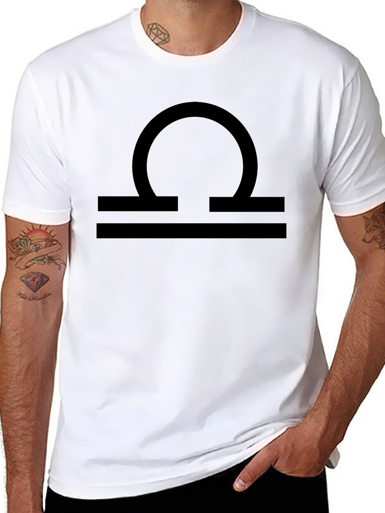 Libra Zodiac Sign Black Graphic Tee