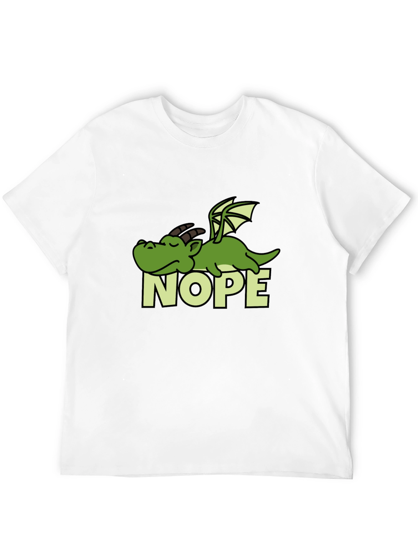 Nope Dragon Graphic Tee - Lazy Humor T-Shirt