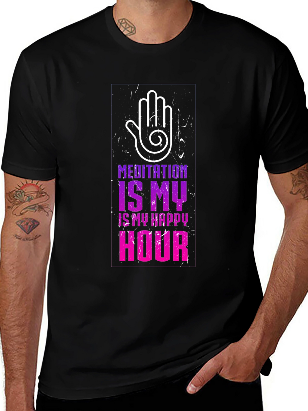 Meditation Is My Happy Hour Graphic T-Shirt