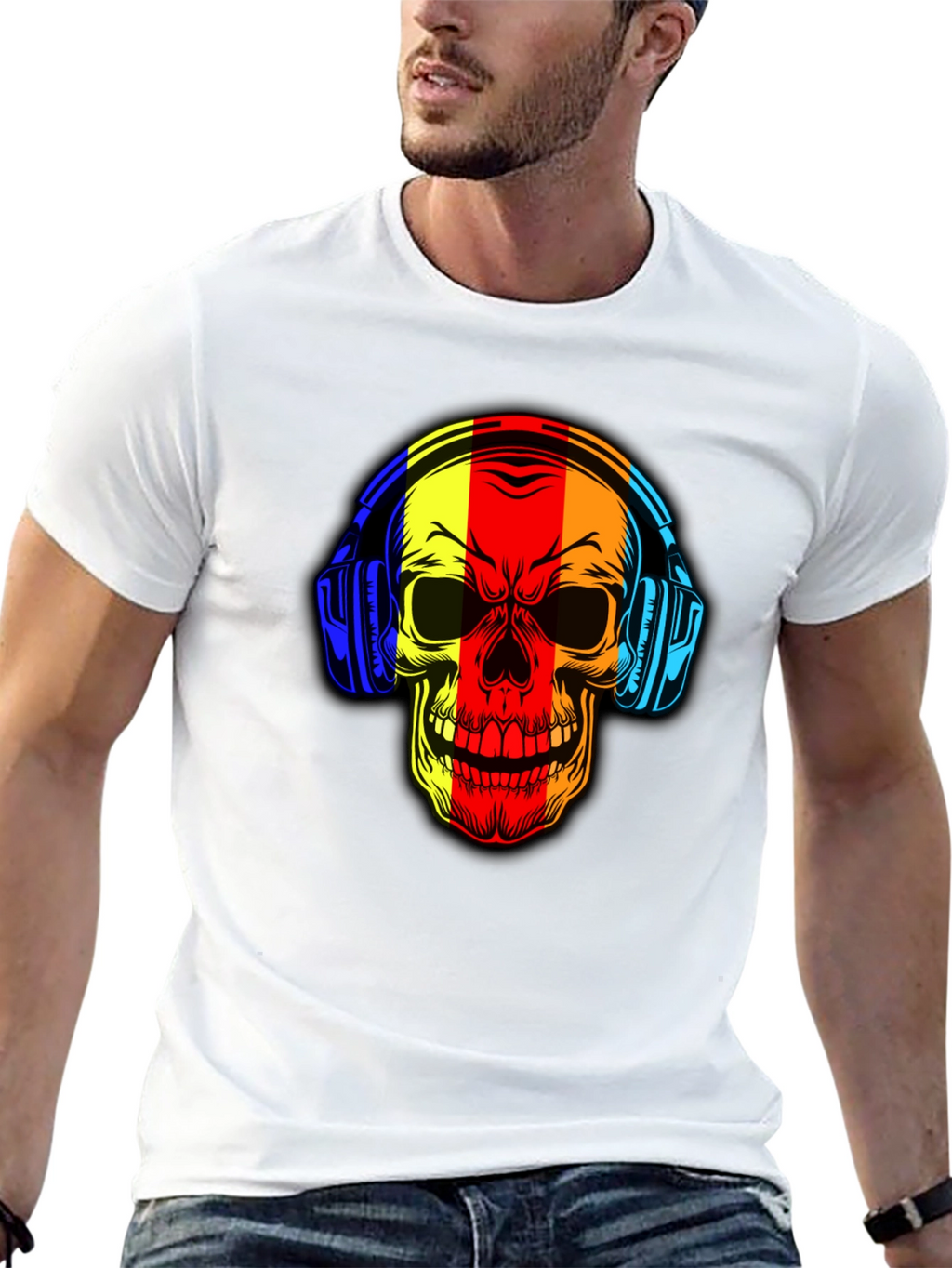 Skull Headphone Graphic Tee - Cool Music Lover Shirt