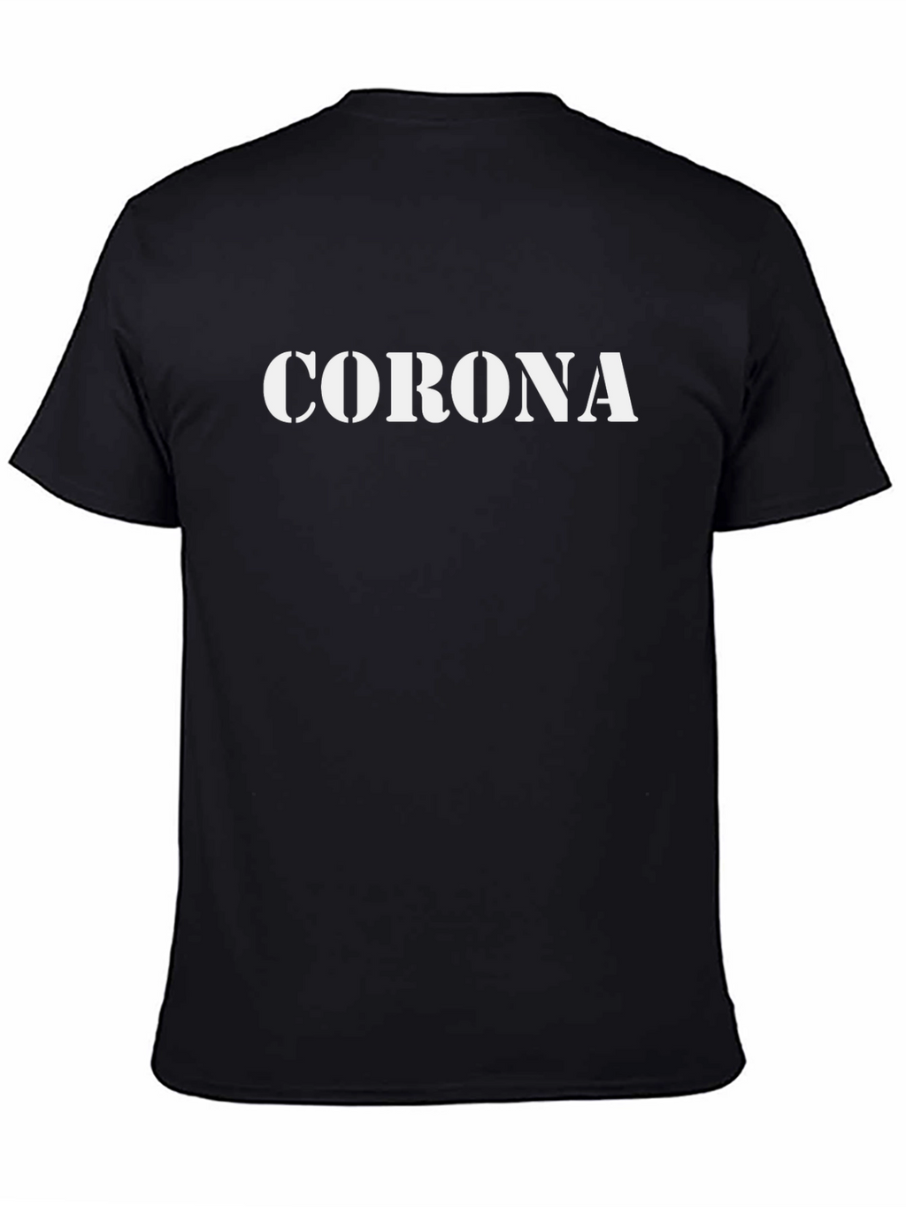 Corona Stencil Graphic Mens Black T-Shirt