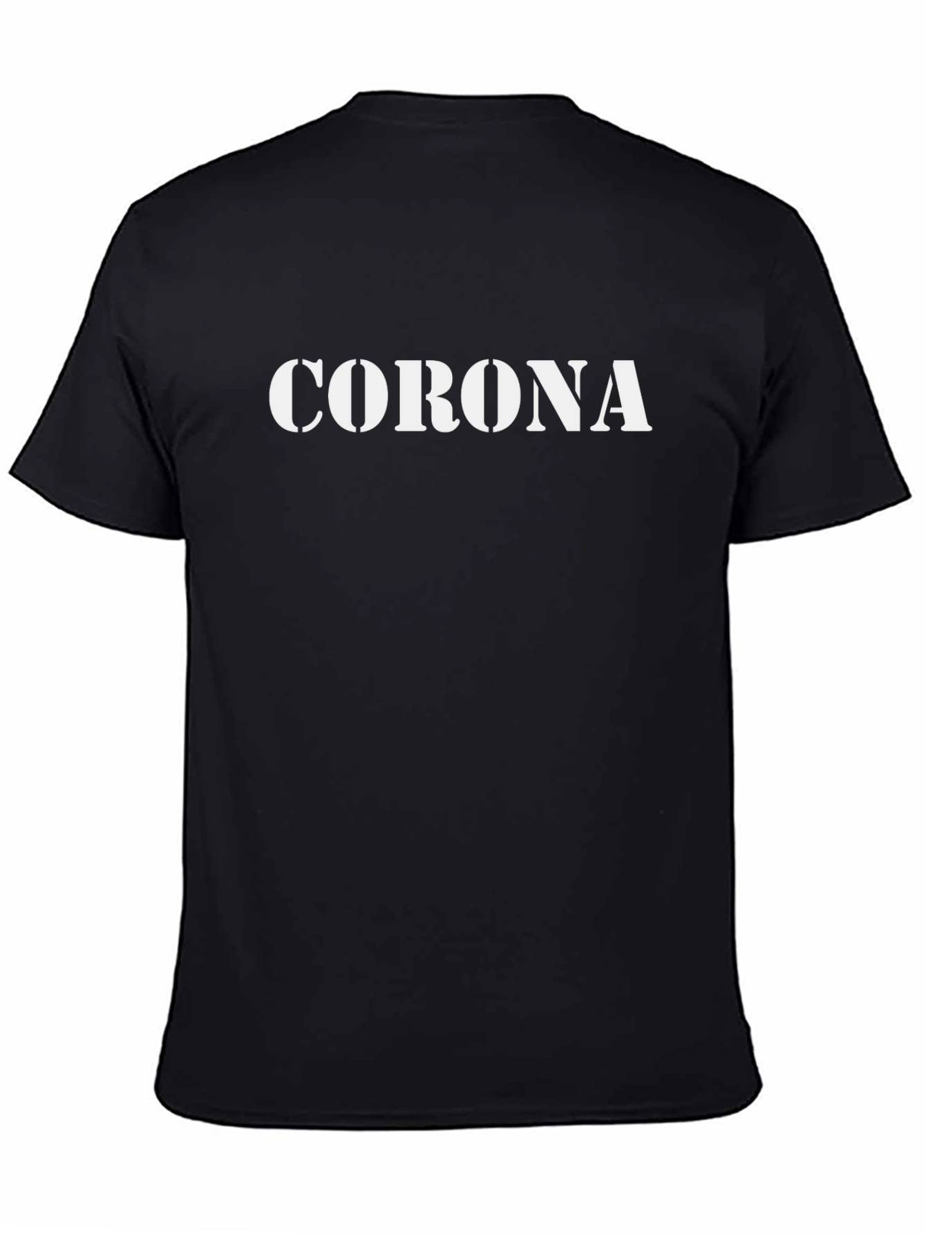 Corona Stencil Graphic Mens Black T-Shirt