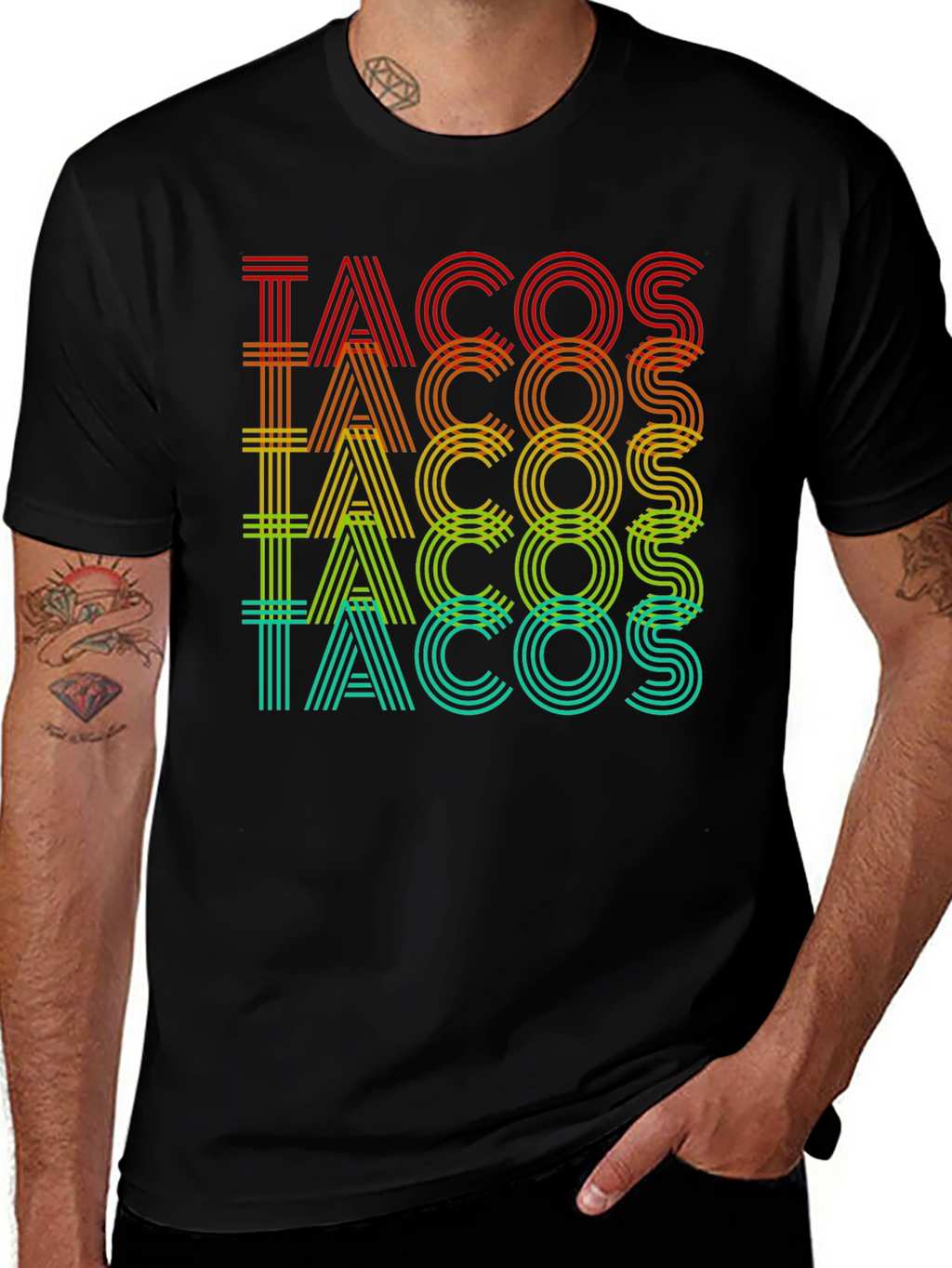 Tacos Graphic Print Crew Neck T-Shirt