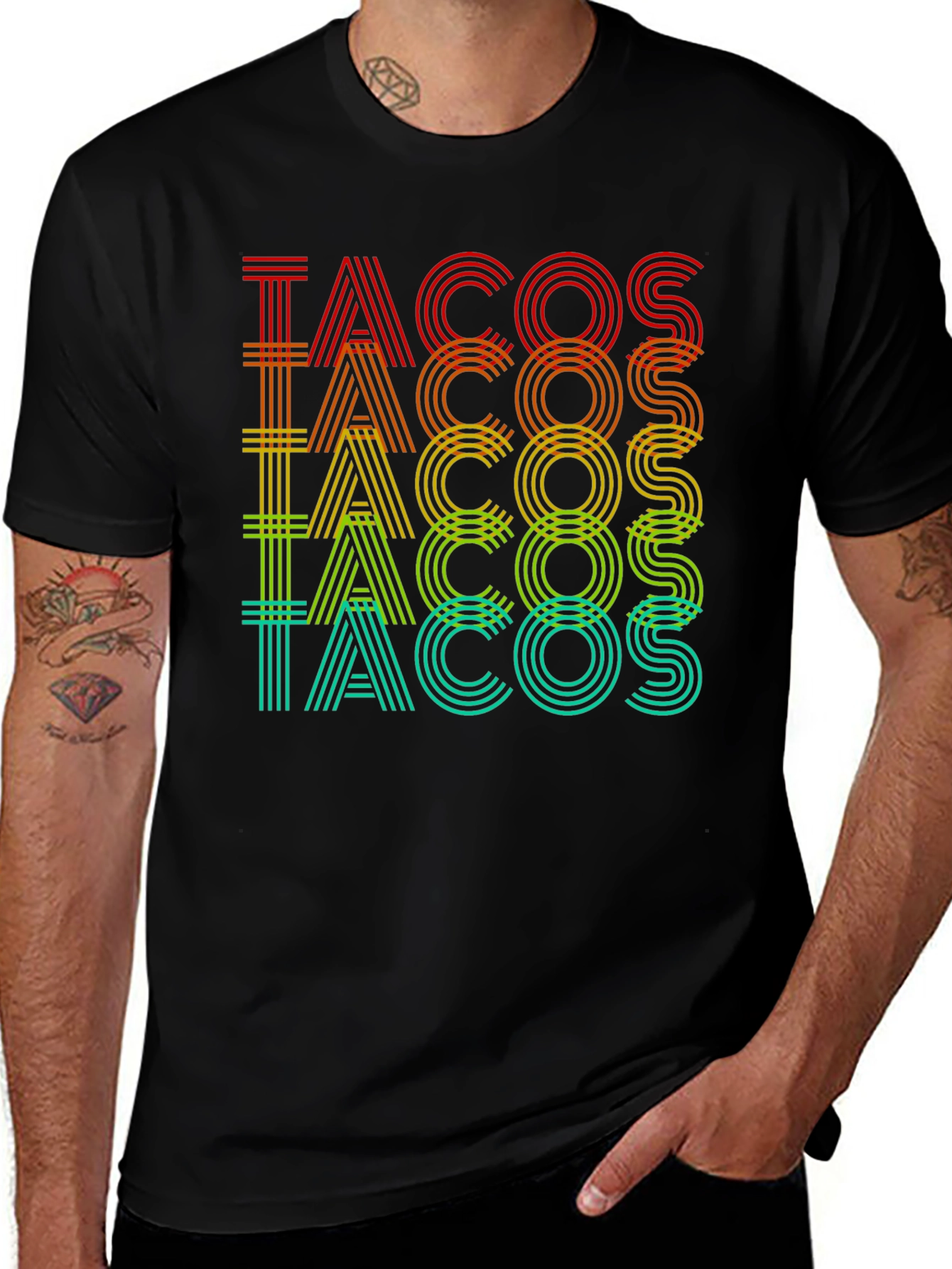 Tacos Graphic Print Crew Neck T-Shirt