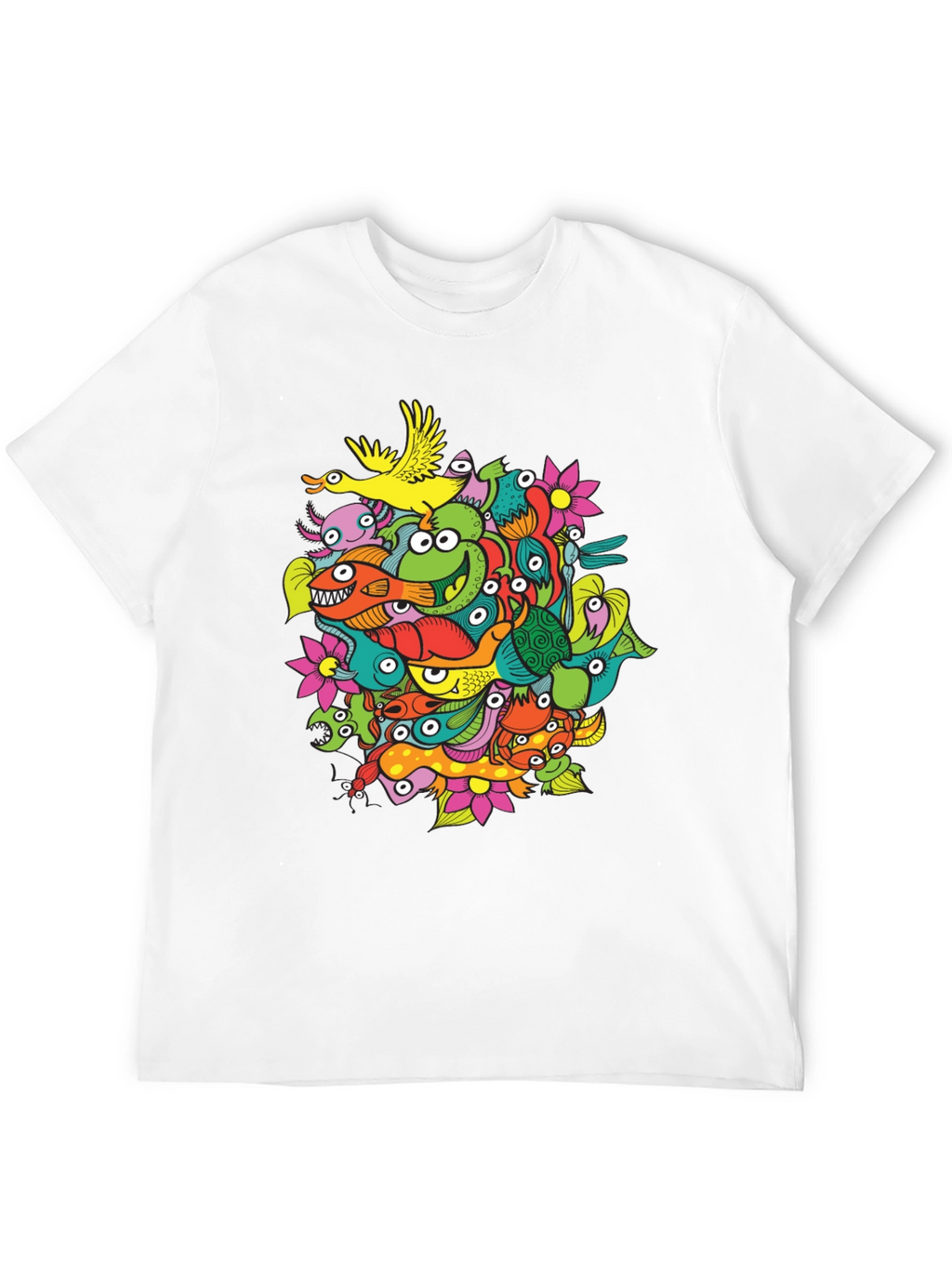 Funky Doodle Art Black T-Shirt