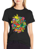Funky Doodle Art Black T-Shirt