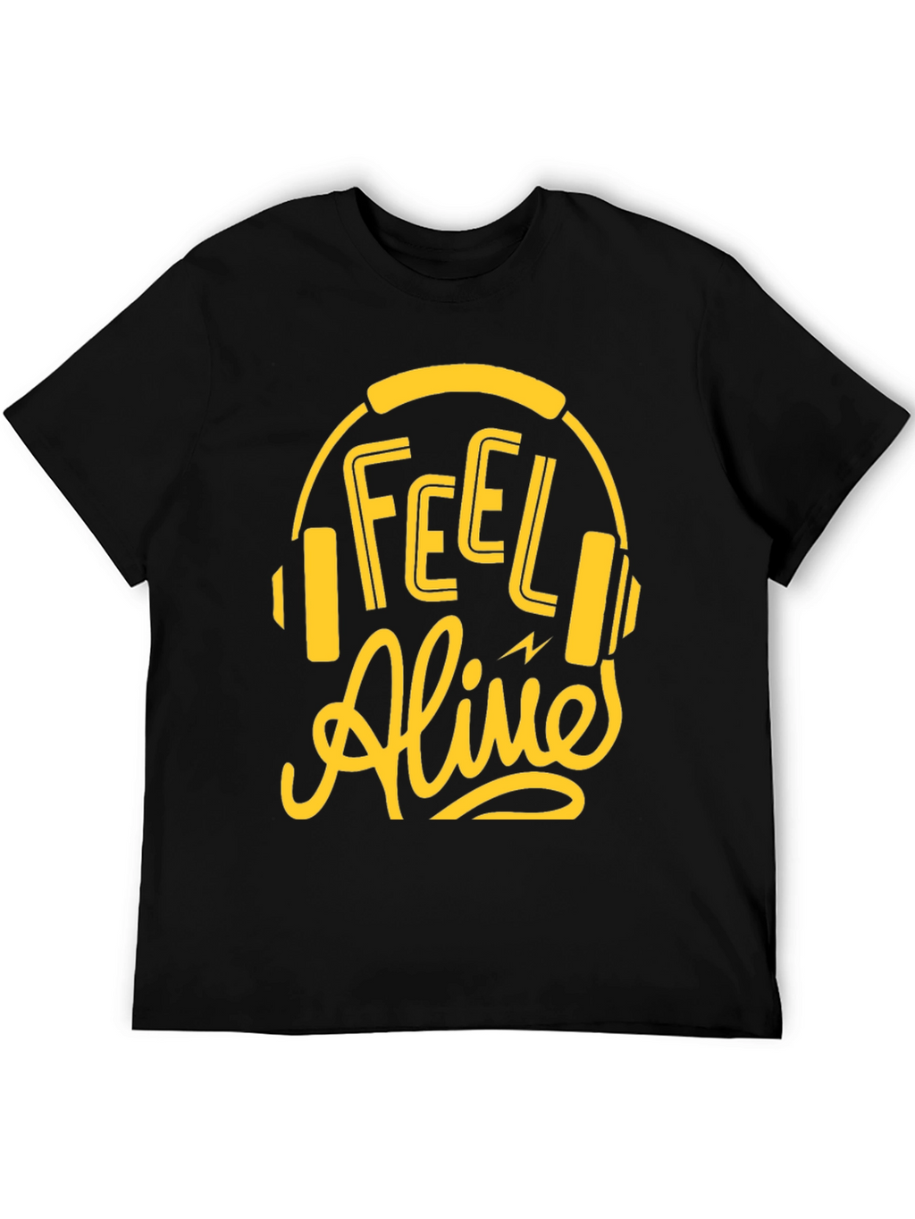 Feel Alive Headphones Graphic Tee - Black