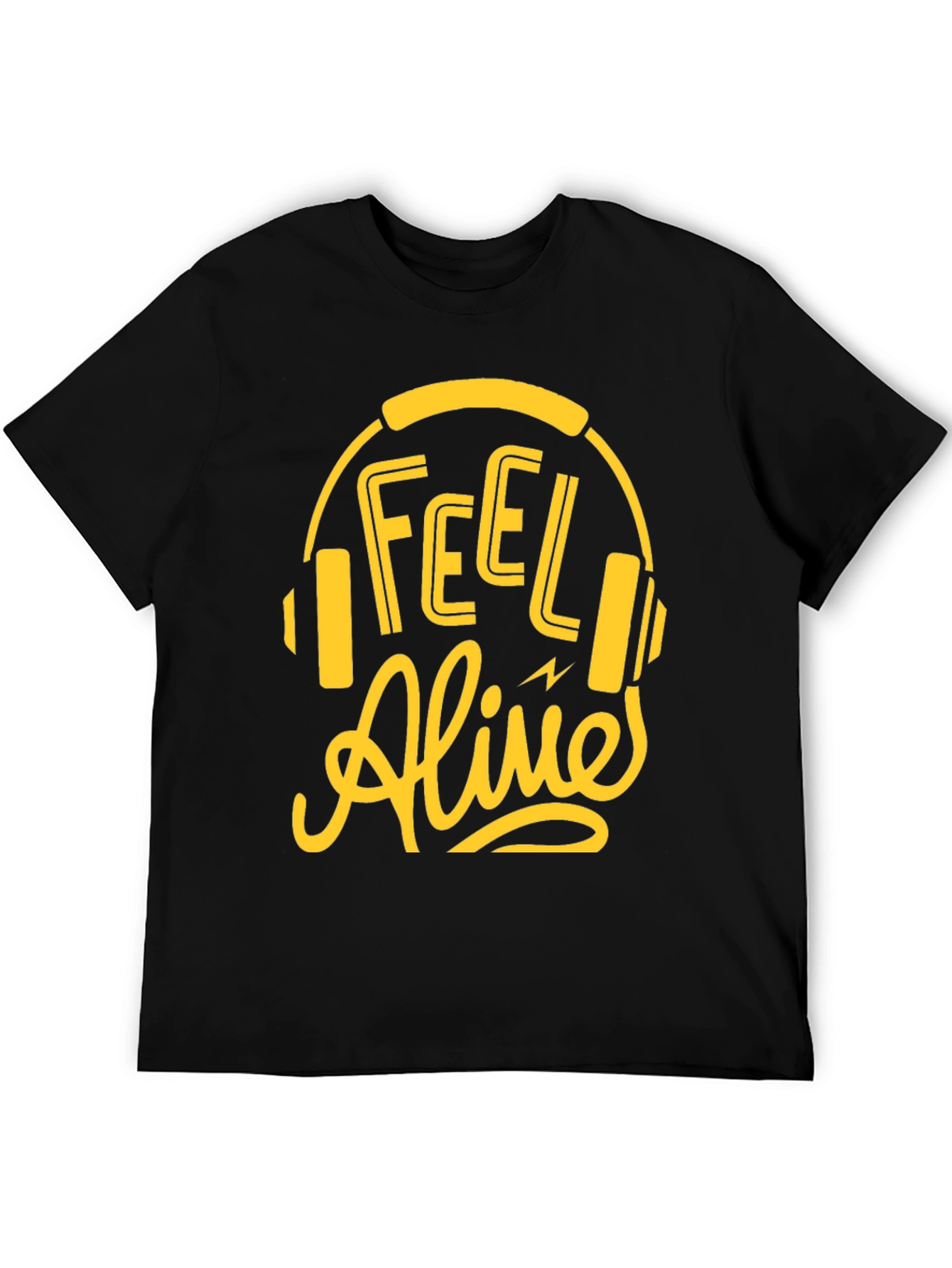 Feel Alive Headphones Graphic Tee - Black