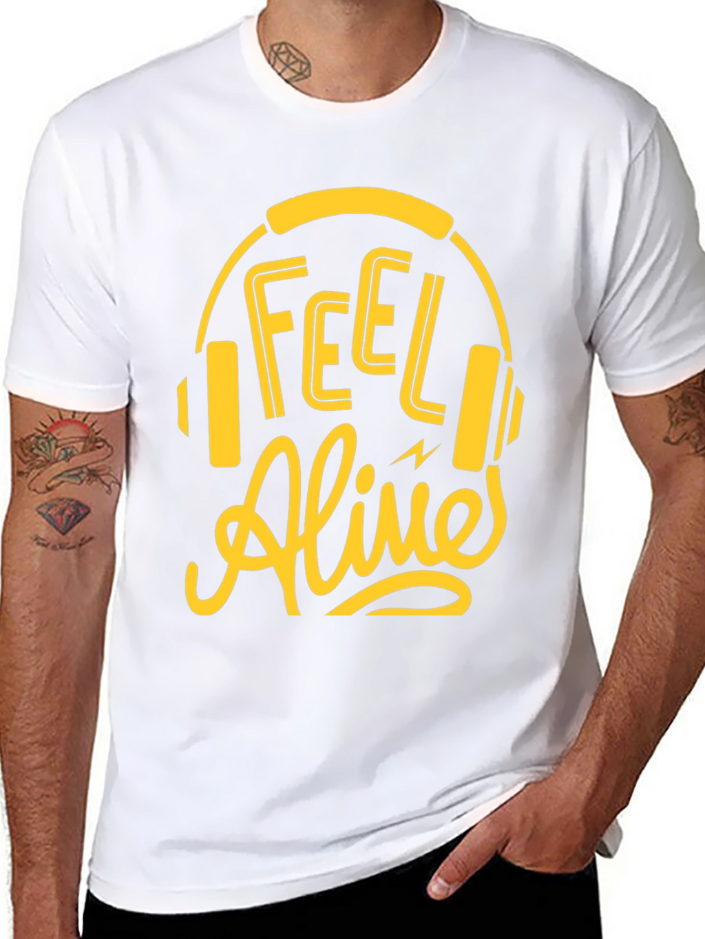 Feel Alive Headphones Graphic Tee - Black
