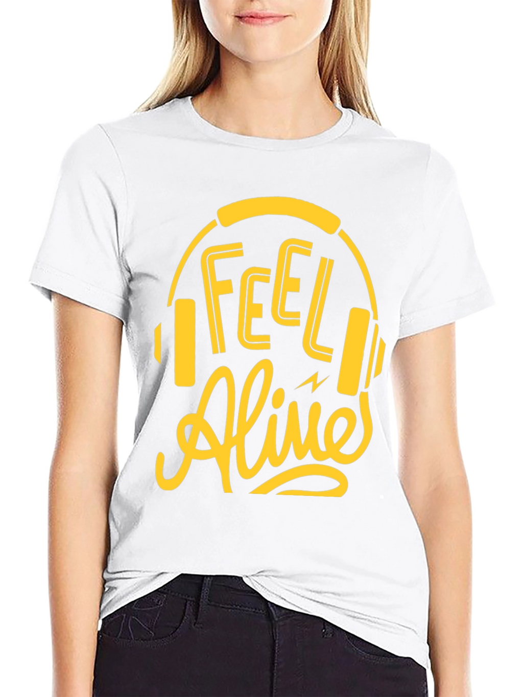 Feel Alive Headphones Graphic Tee - Black