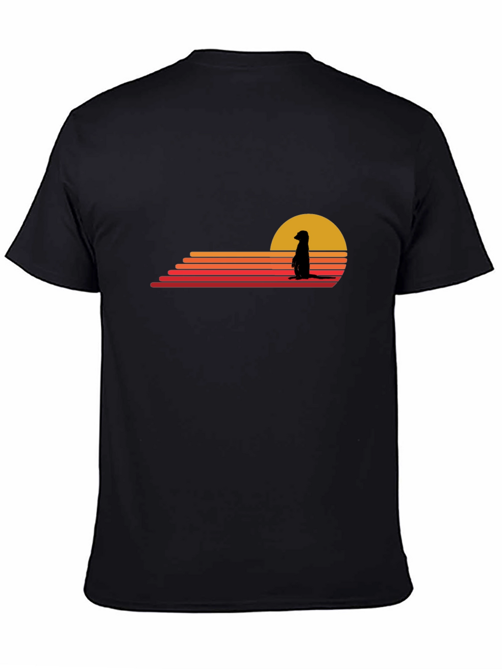 Meerkat Sunset Graphic Tee - Black Cotton Blend