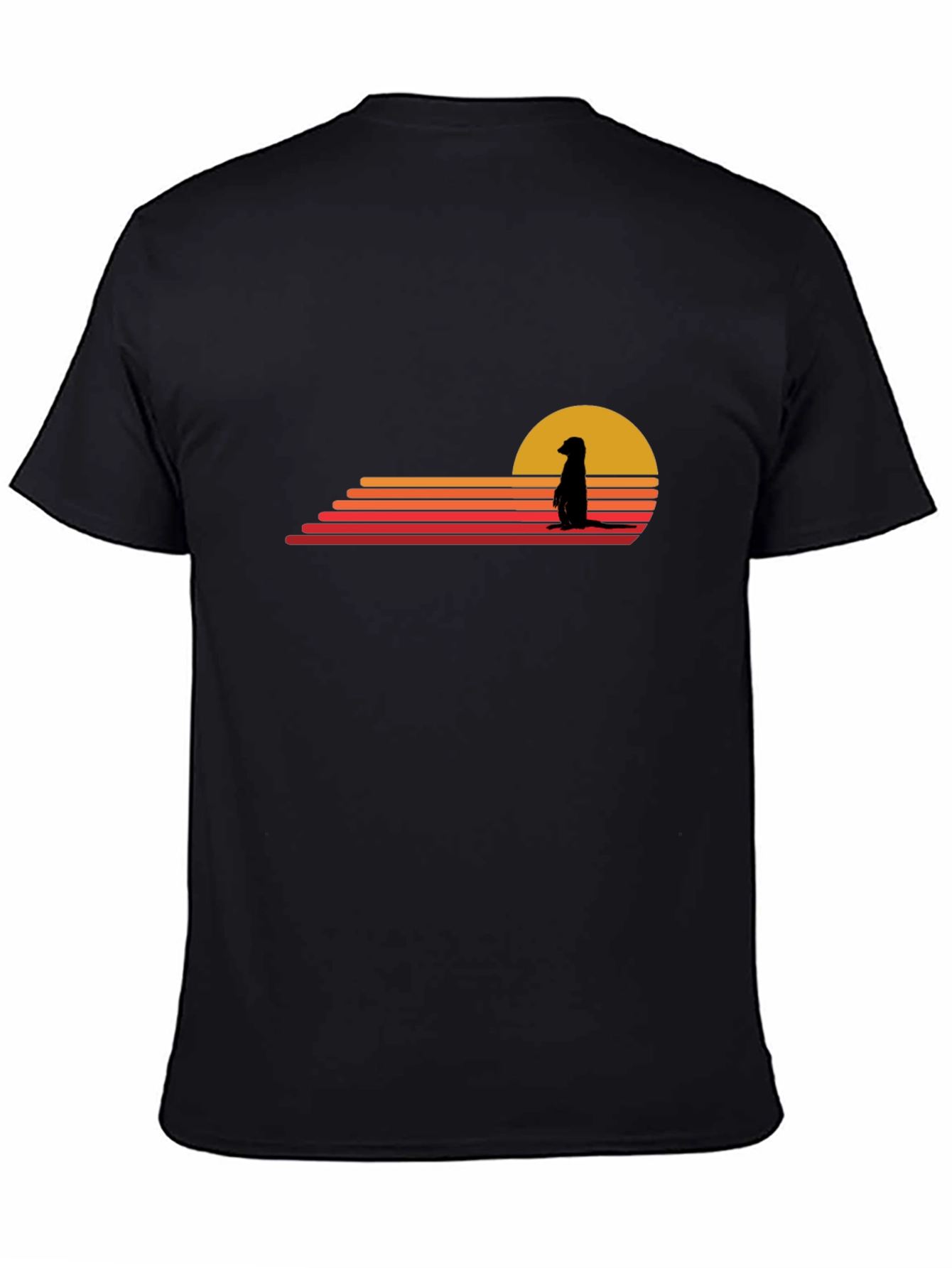 Meerkat Sunset Graphic Tee - Black Cotton Blend