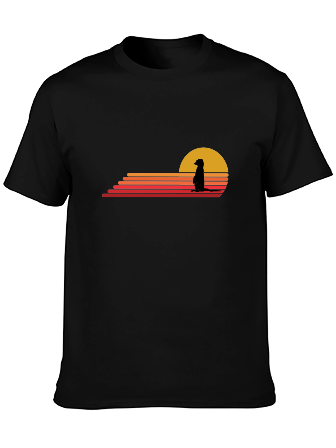 Meerkat Sunset Graphic Tee - Black Cotton Blend