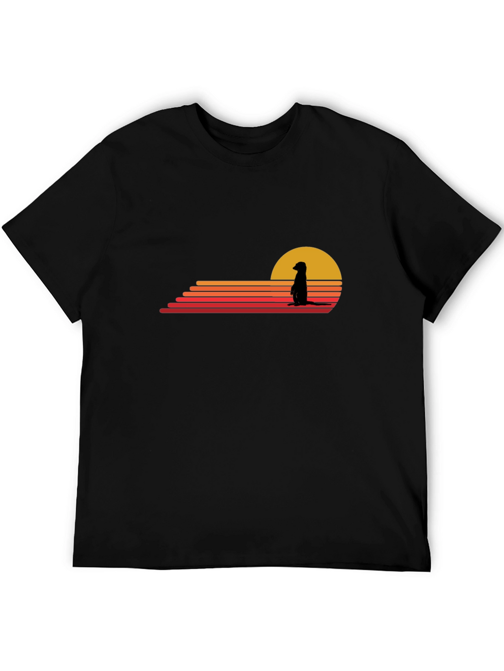 Meerkat Sunset Graphic Tee - Black Cotton Blend