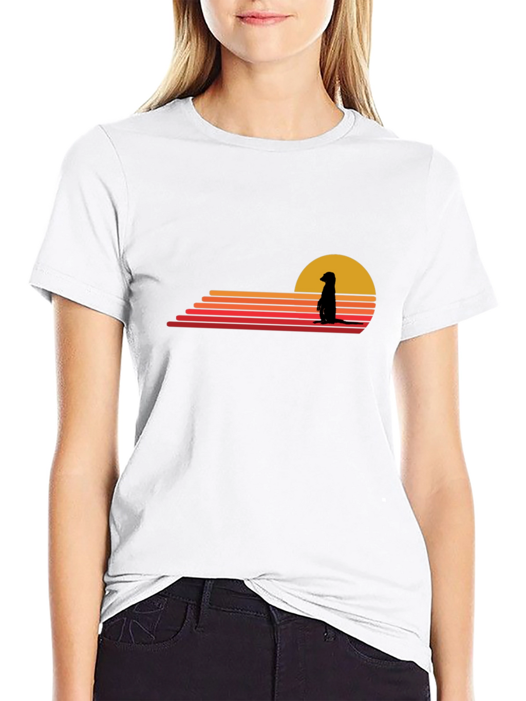 Meerkat Sunset Graphic Tee - Black Cotton Blend
