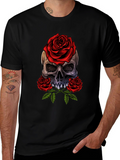 Skull & Roses Graphic Tee - Edgy Style