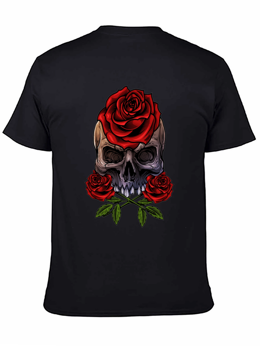 Skull & Roses Graphic Tee - Edgy Style