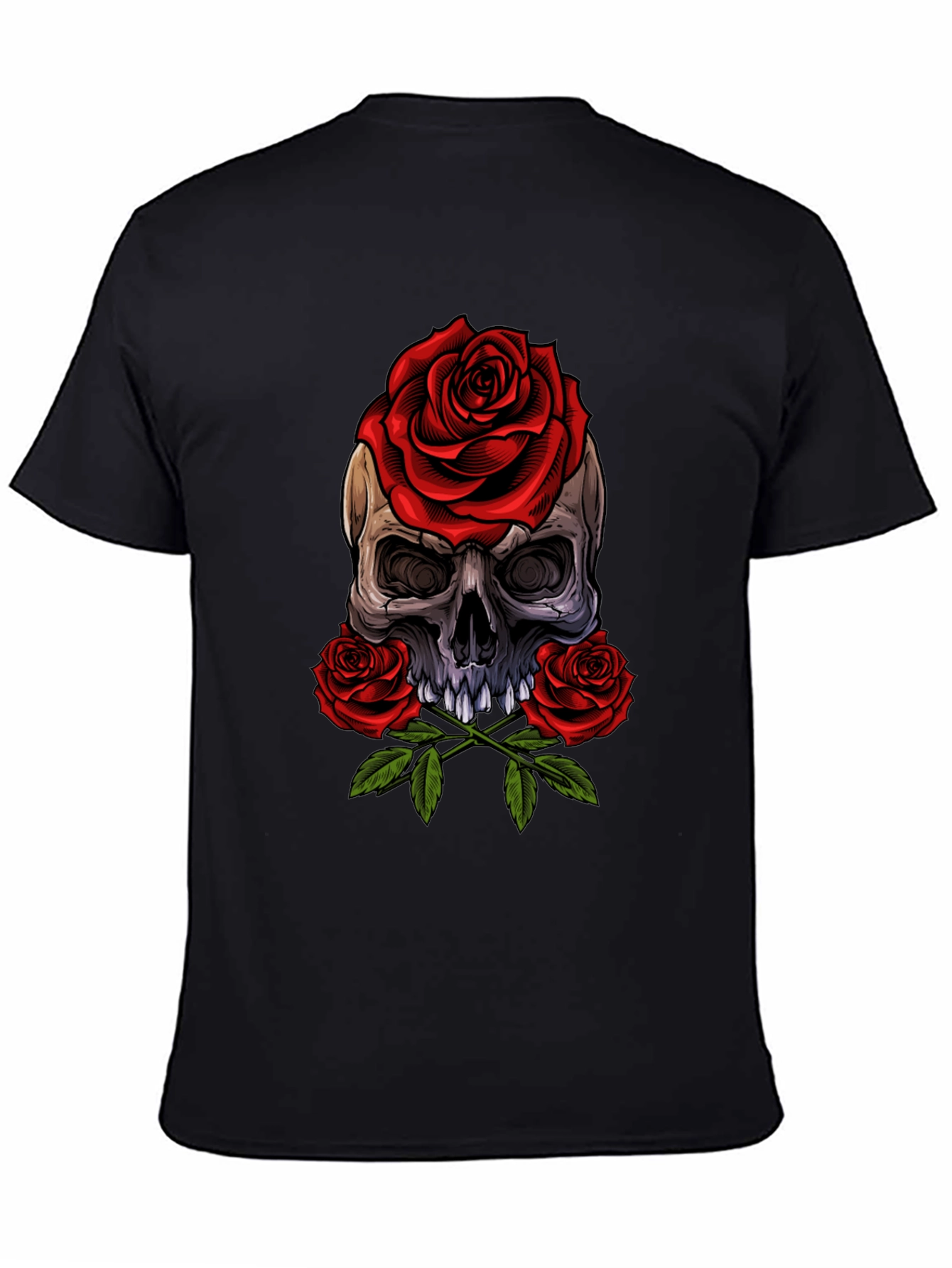 Skull & Roses Graphic Tee - Edgy Style