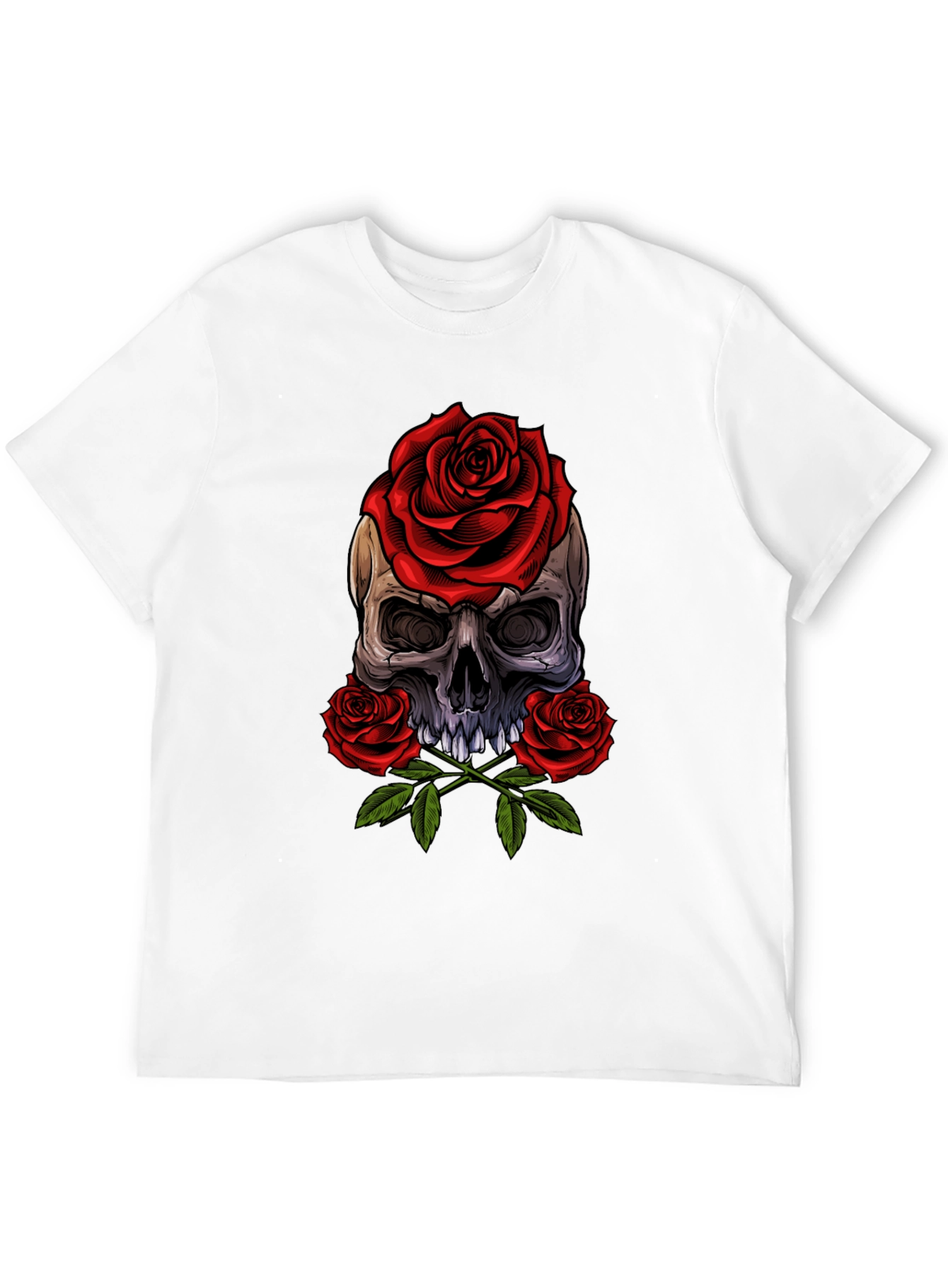 Skull & Roses Graphic Tee - Edgy Style