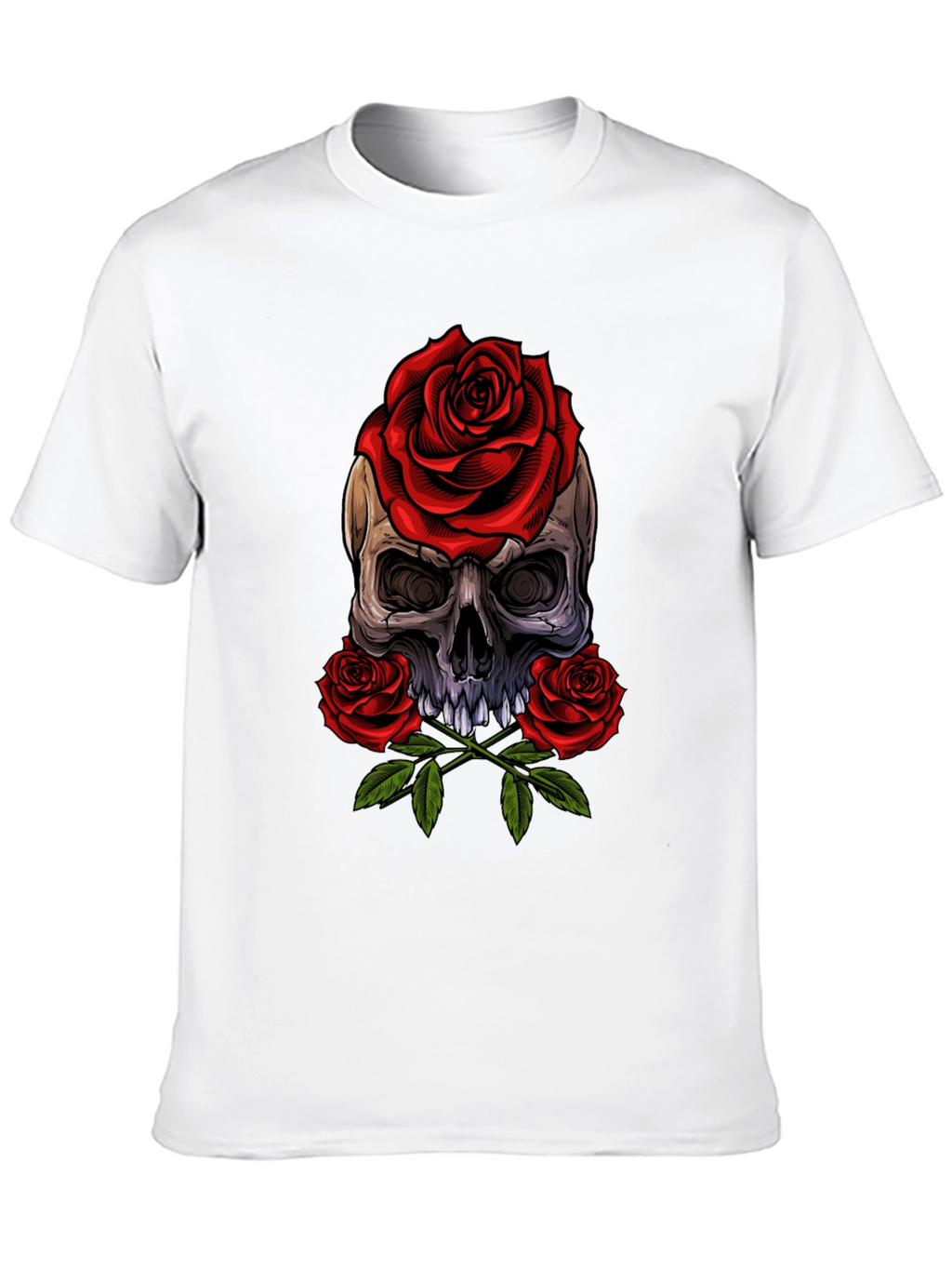 Skull & Roses Graphic Tee - Edgy Style