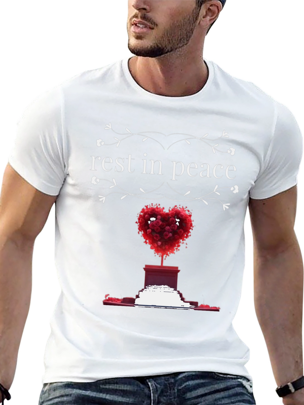 Rest In Peace Heart Tree Memorial Graphic Tee