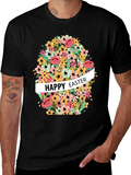 Happy Easter Floral Egg Graphic T-Shirt