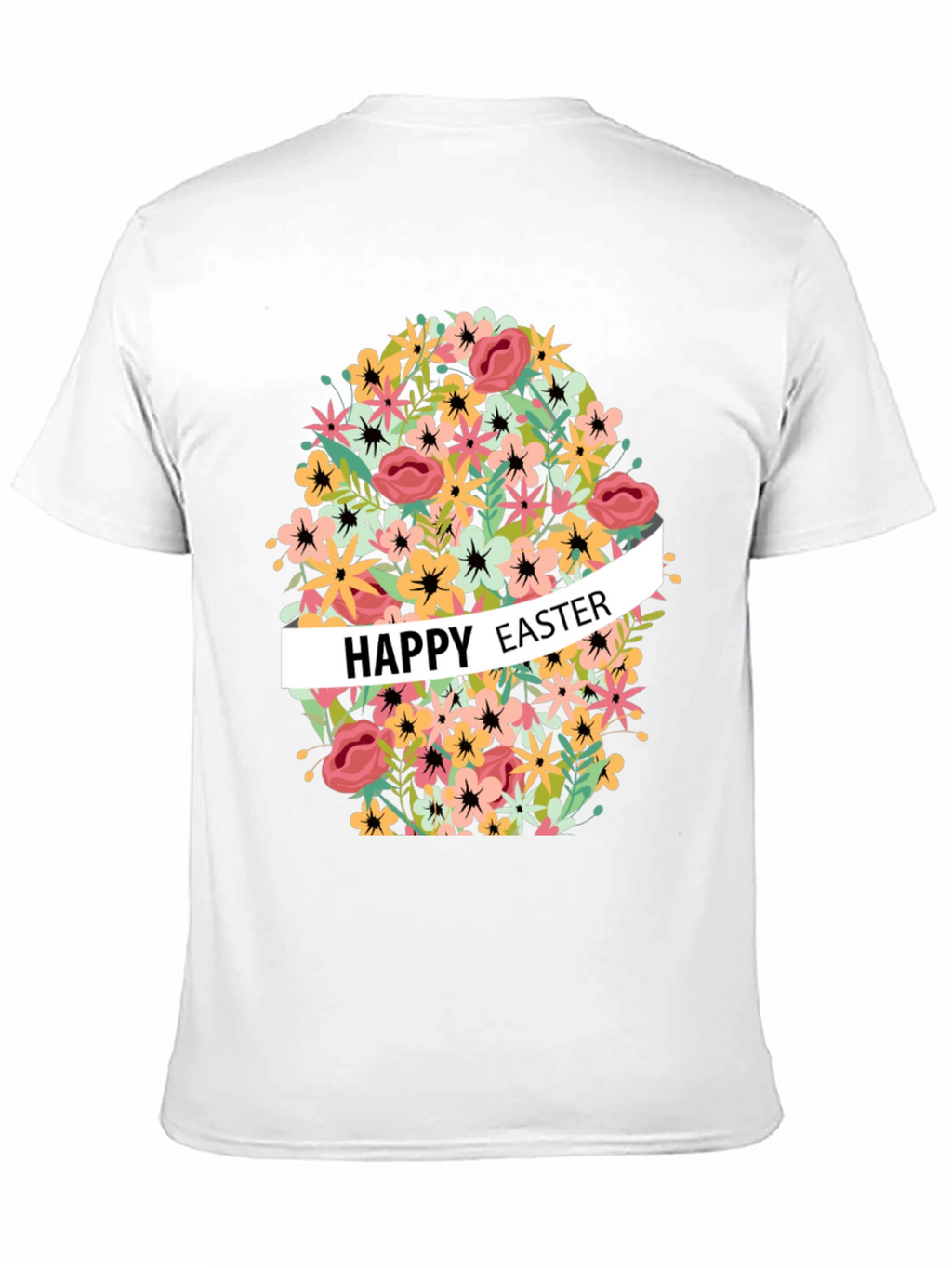 Happy Easter Floral Egg Graphic T-Shirt