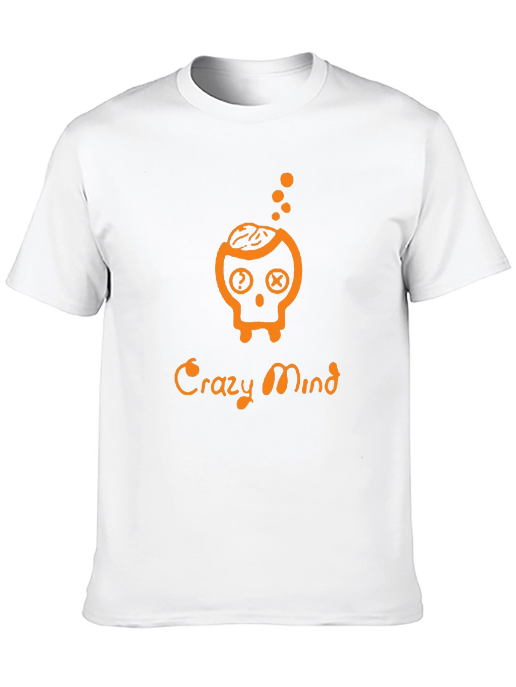 Crazy Mind Graphic Tee - Black Cotton Skull Design