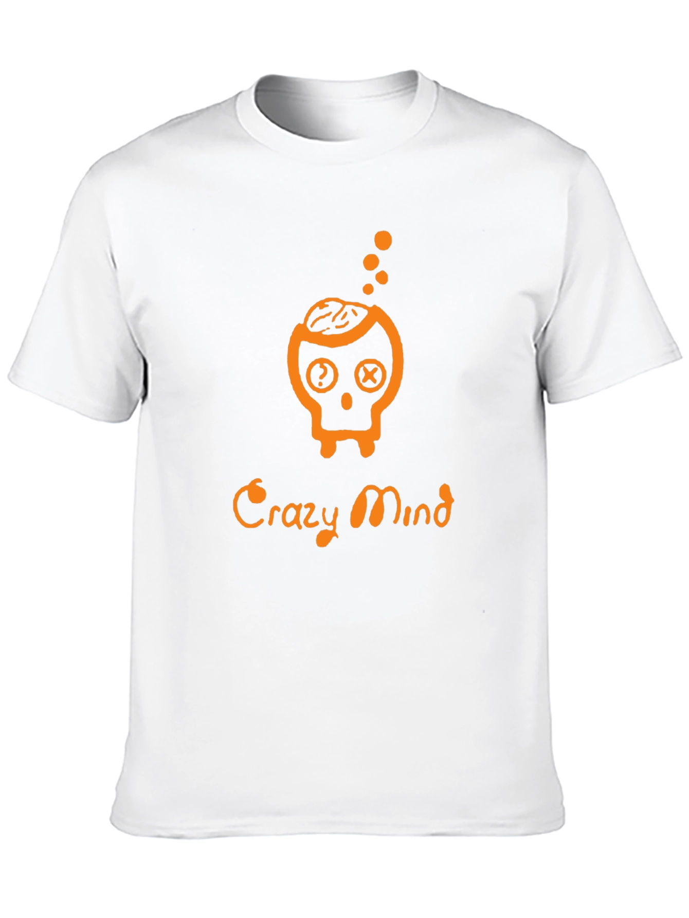 Crazy Mind Graphic Tee - Black Cotton Skull Design