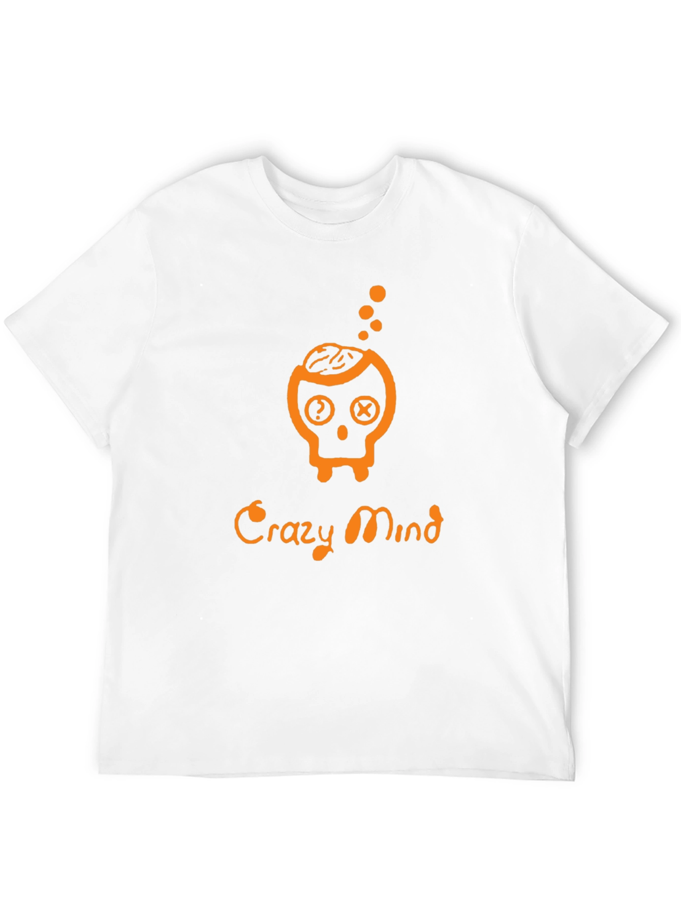 Crazy Mind Graphic Tee - Black Cotton Skull Design
