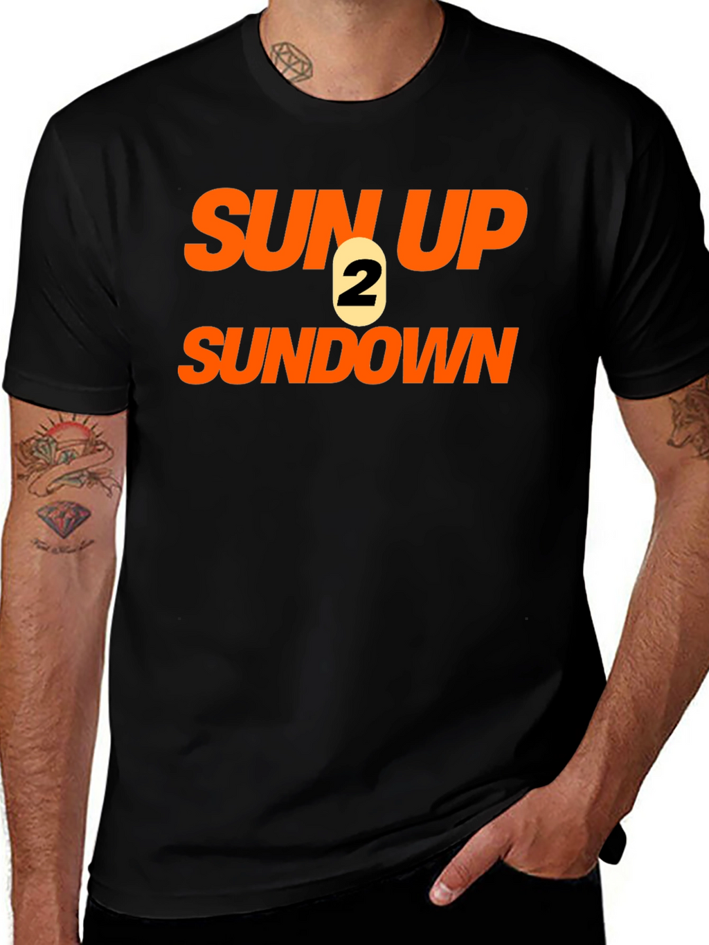 Sun Up 2 Sun Down Black Graphic Tee