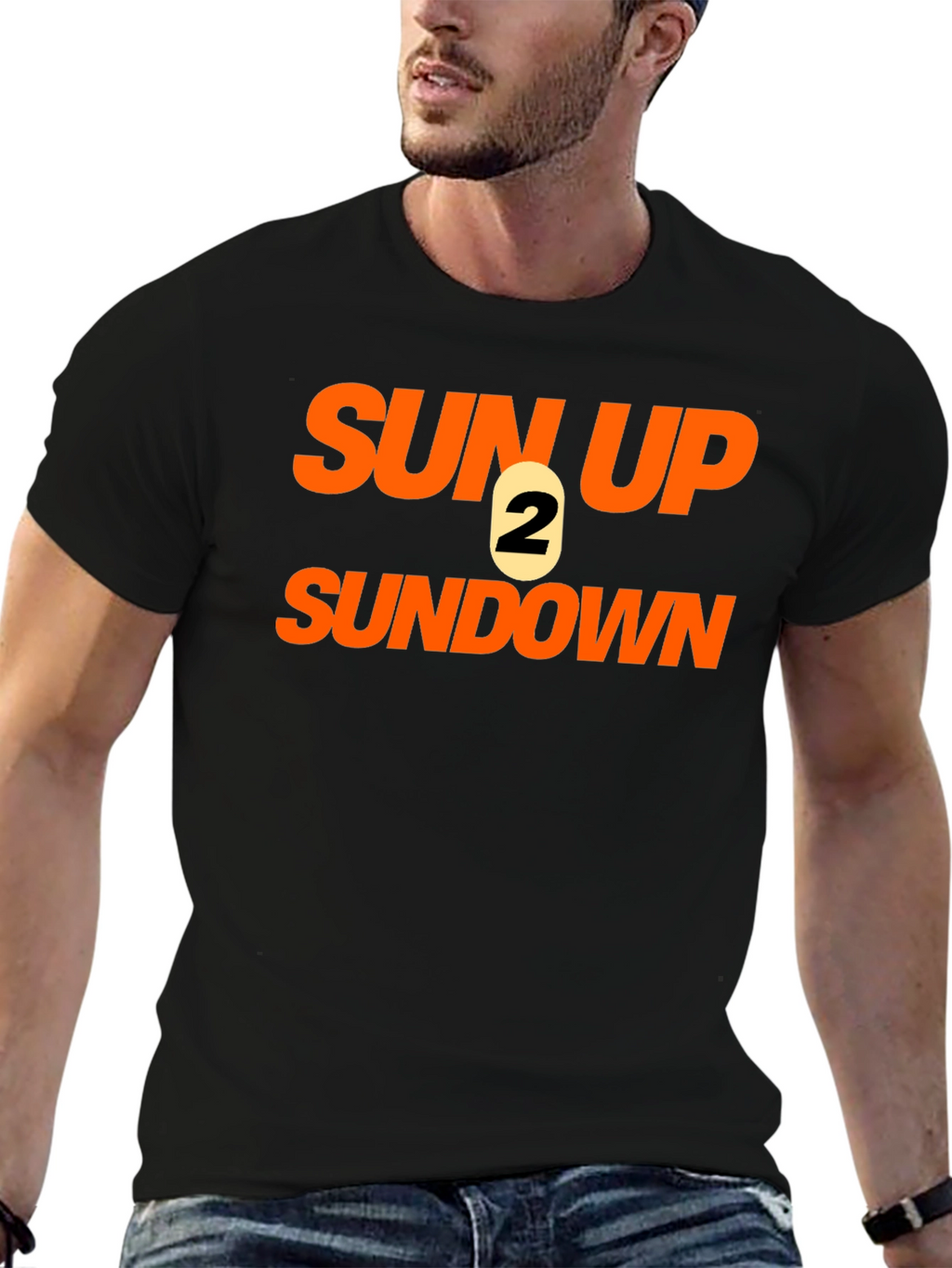 Sun Up 2 Sun Down Black Graphic Tee
