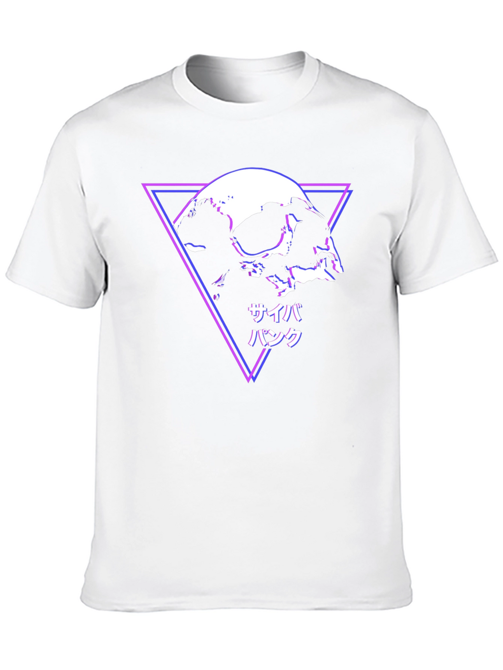 Cyberpunk Skull T-Shirt - Modern Geometric Design
