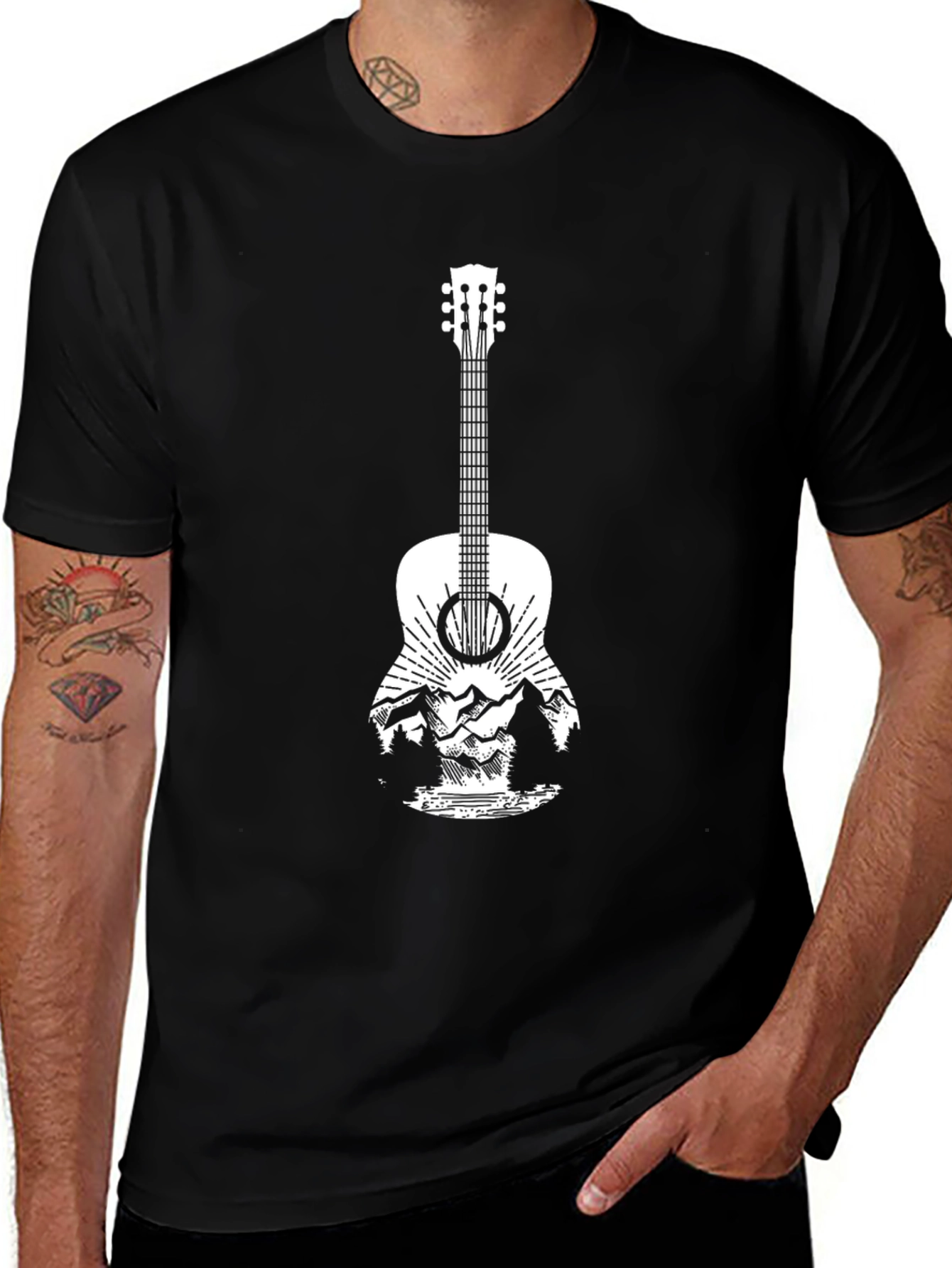 Guitar Mountain Graphic Tee - Black