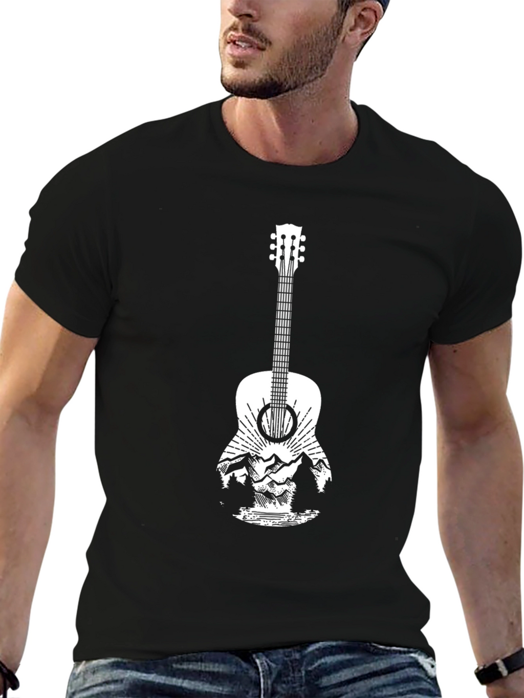 Guitar Mountain Graphic Tee - Black