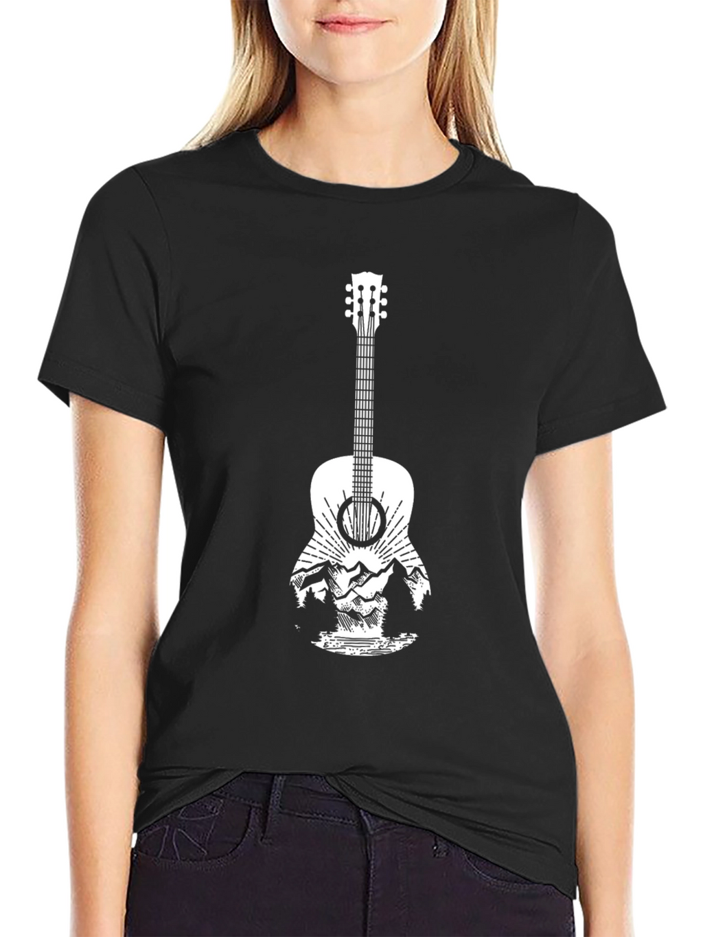 Guitar Mountain Graphic Tee - Black