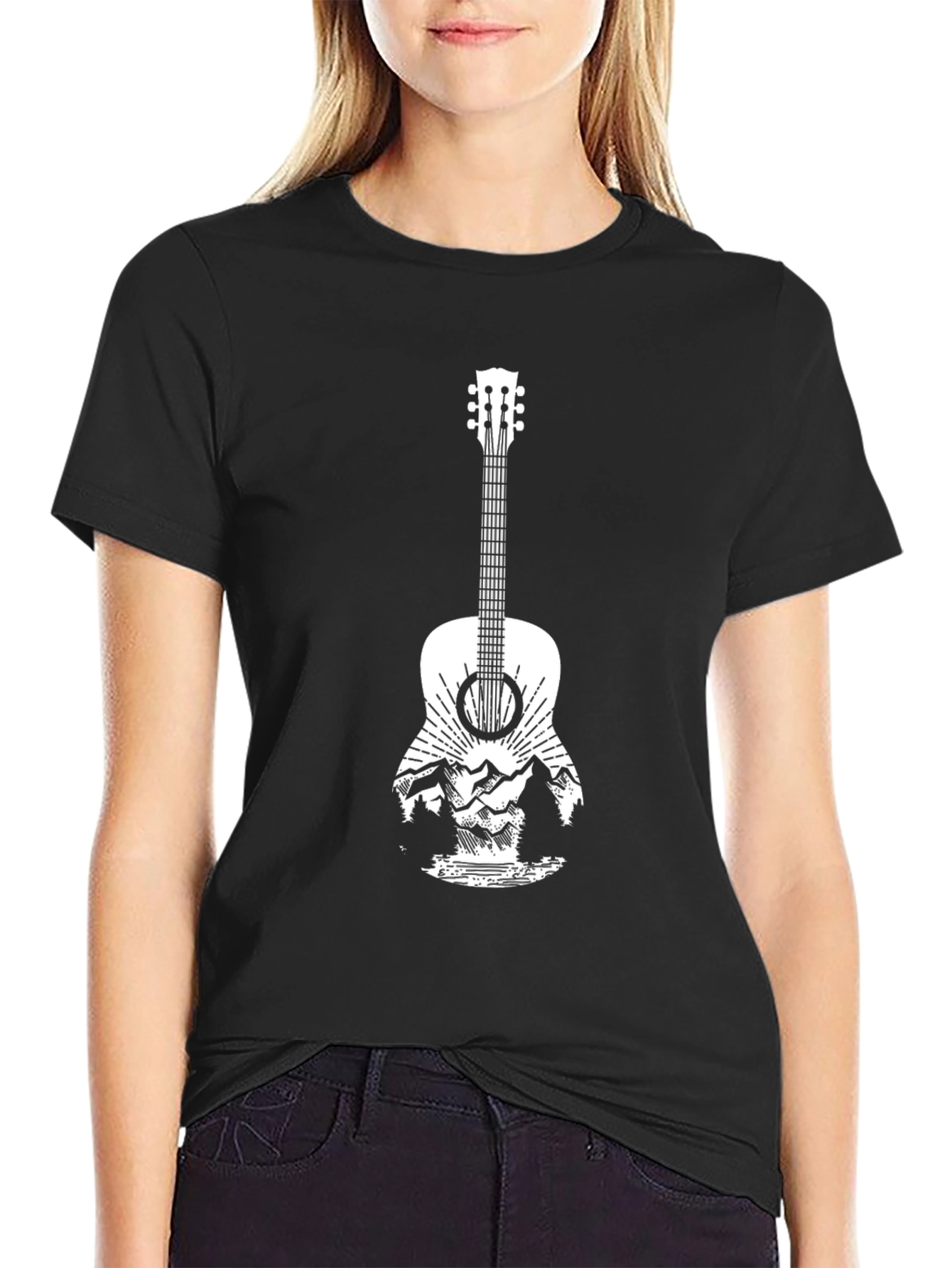 Guitar Mountain Graphic Tee - Black