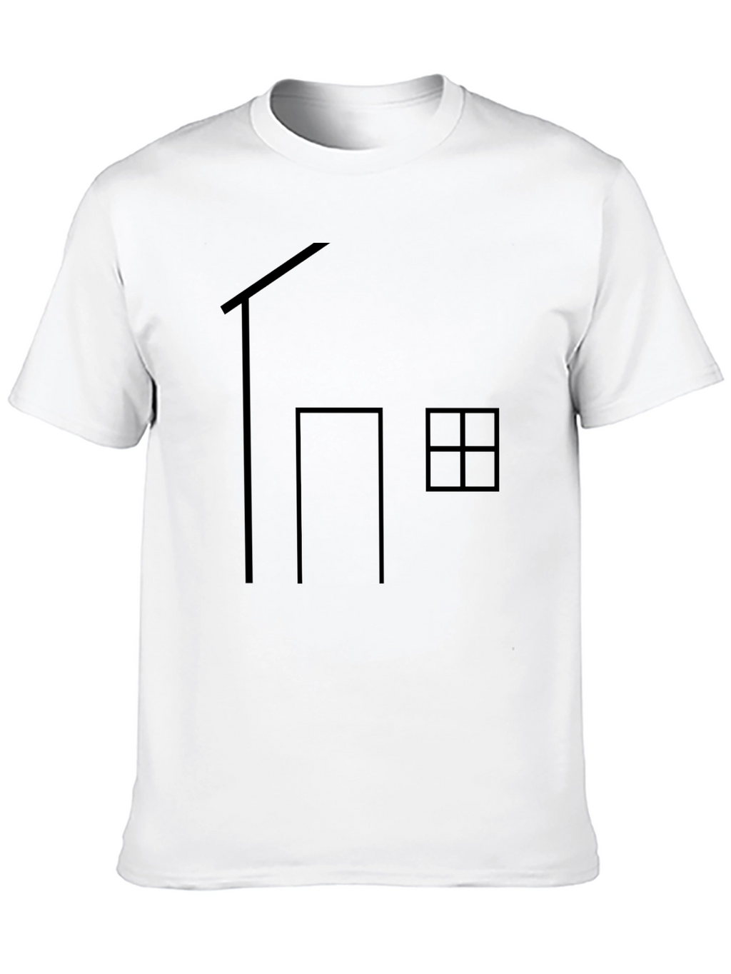 Minimalist House Graphic T-Shirt - Black