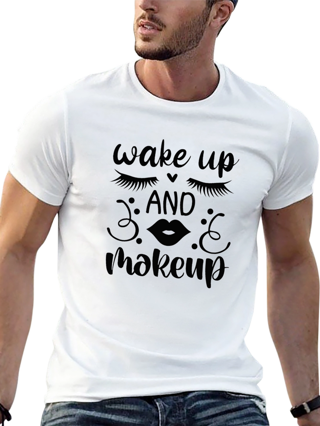 Wake Up and Makeup Graphic Tee