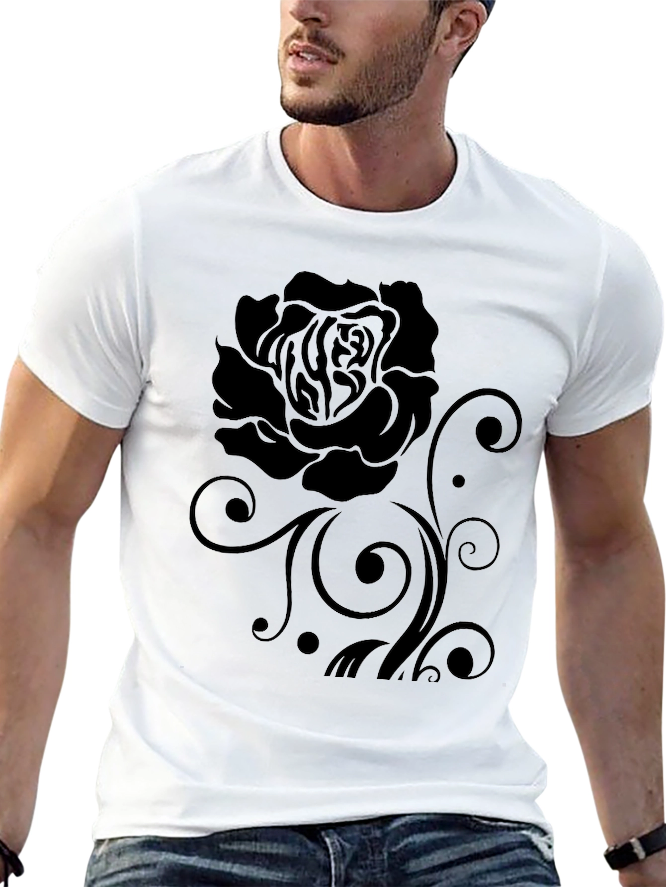 Black Rose Graphic Print T-Shirt