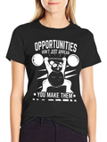 Funny Panda Weightlifting T-Shirt: Opportunities Happen!