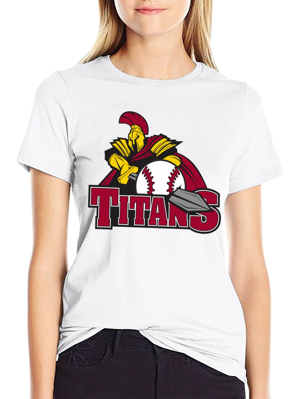 Titans Baseball Graphic Tee - Black Cotton T-Shirt