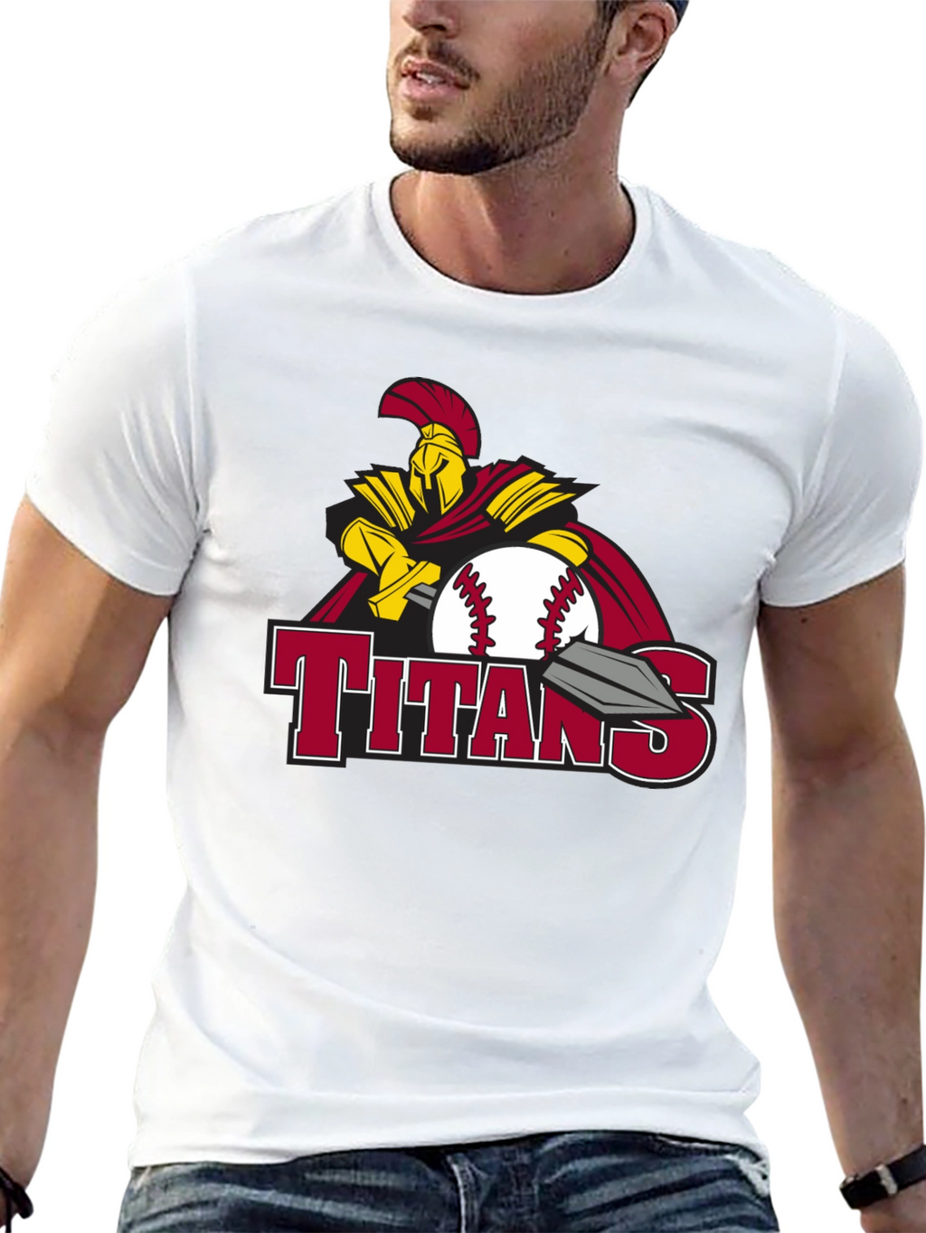 Titans Baseball Graphic Tee - Black Cotton T-Shirt