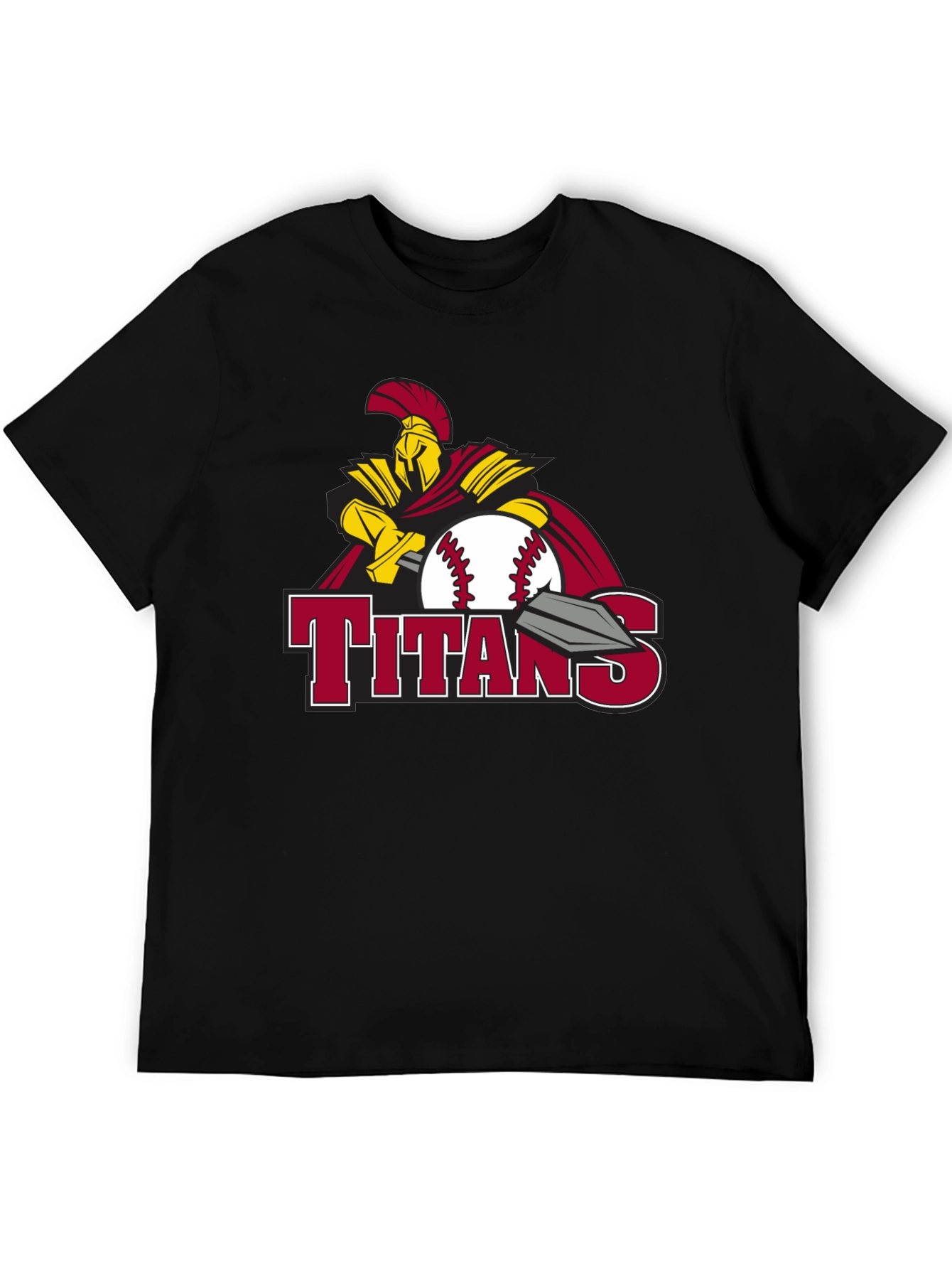 Titans Baseball Graphic Tee - Black Cotton T-Shirt