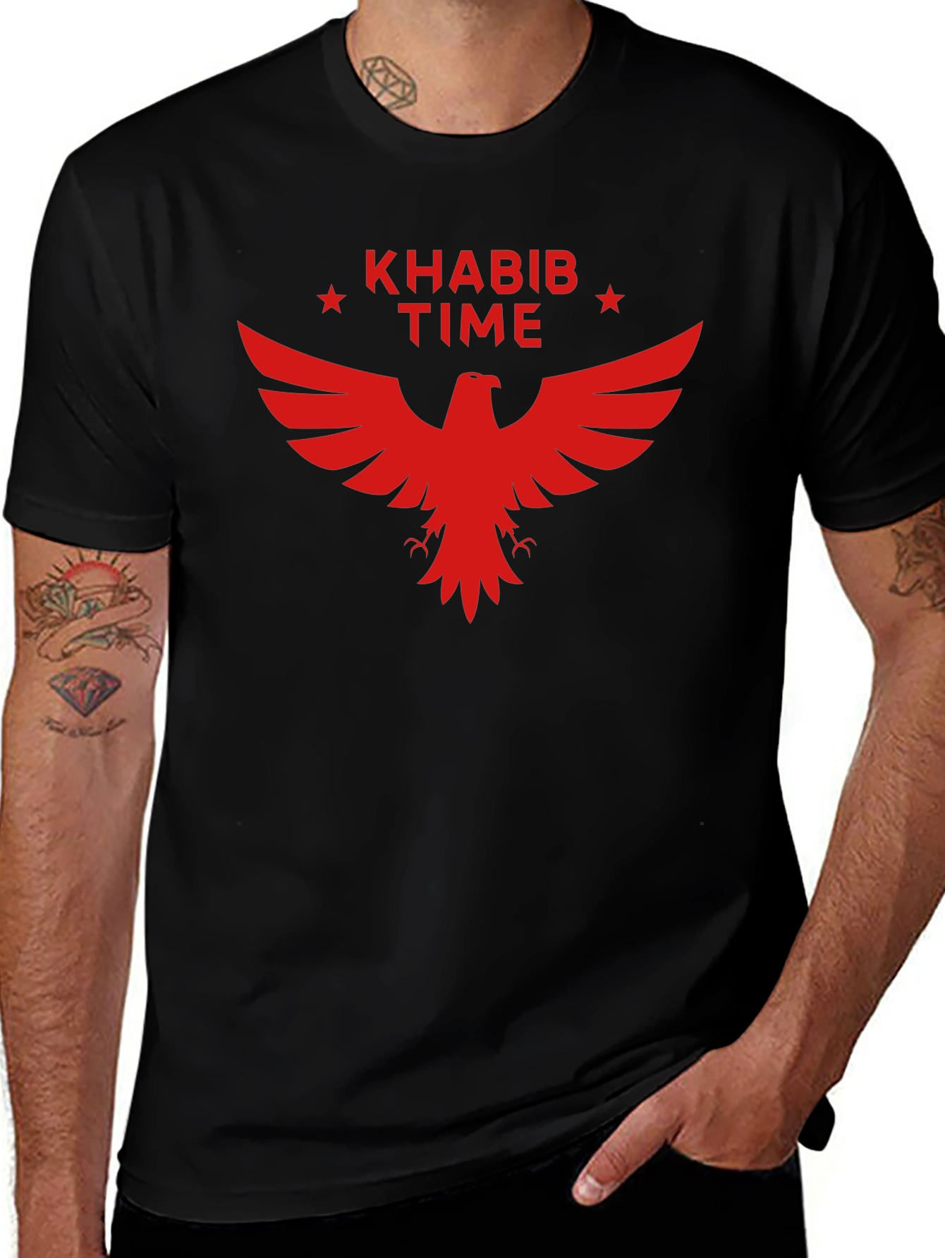 Khabib Time Red Eagle Black T-Shirt